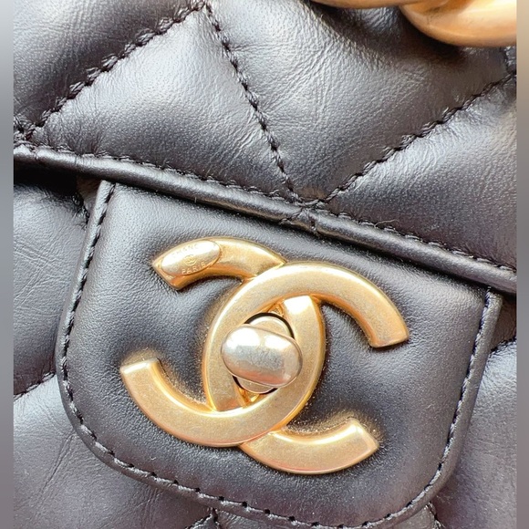 Chanel Mini Flap Black Aged Calfskin Bag - Picture 3 of 10